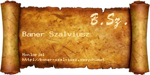 Baner Szalviusz névjegykártya